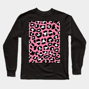 Pink Leopard Spots Print Long Sleeve T-Shirt